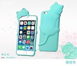 [Bear Life] iPhone 6 Plus Case, 3D Cartoon Lovely Kiki Cat Soft Silicone Cover Case for Apple iPhone 6 Plus + Cute Kiki Cat Earphone Jack Anti-Dust Plug in Retail Pacakge For Christmas Gift (5.5 inch Screen) (Mint)