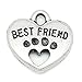 Housweety 30PCs Charm Pendants Carved Letter Dog Paw Silver Tone 15mmx15mm(5/8