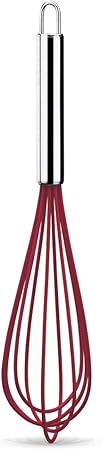 Batedor Manual Fio Silicone 30 cm, Vermelho, Brinox 