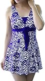 HengJia-FloralPrint-Swimsuit-Plus-Size-Swimwear-Tankini-TopBoyshort-Swimdress