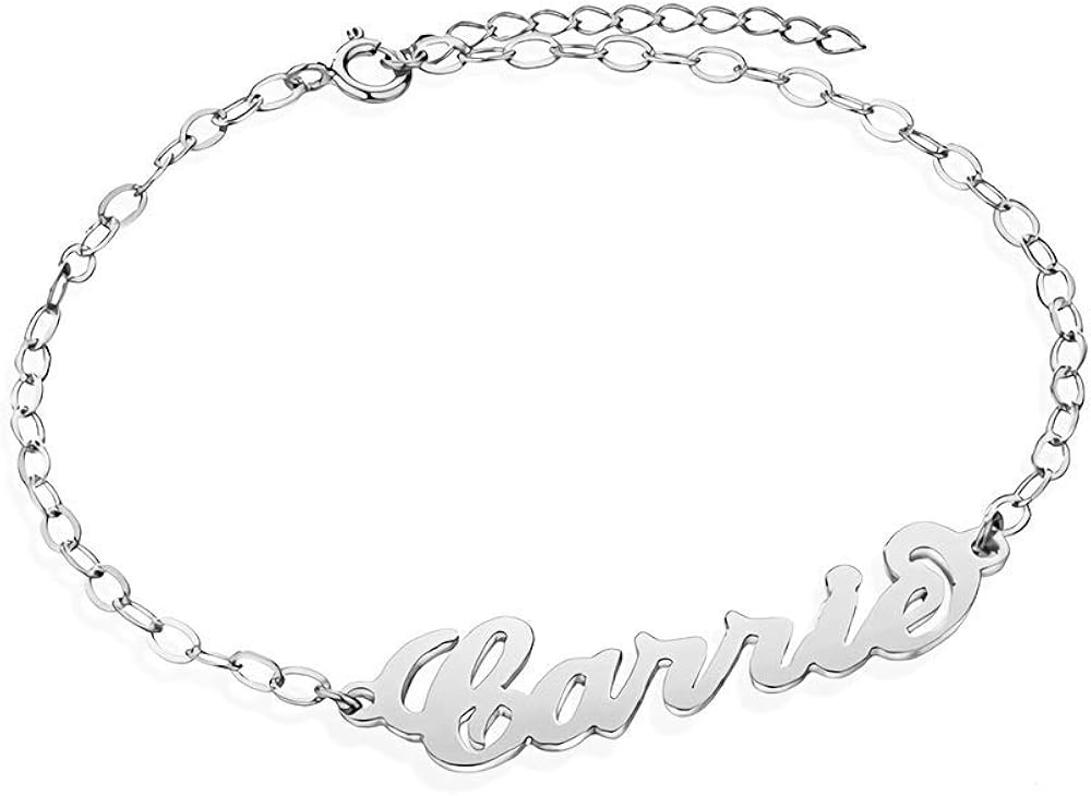 Personalized Name Bracelet Sterling Silver Gifts for Womens Girls Amazon.co.uk Jewellery