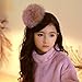 ACTLATI Lovely Cute Fashion Girls Headband Big Single Pompom Fur Fluffy Ball Hairband Party Masked Ball Hair Pins Headwear Hairband Off-white