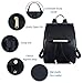 COOFIT Black Faux Leather Backpack for Women Schoolbag Casual Daypack