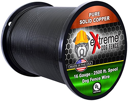 High Grade Dog Fence Wire – 2500 Feet of Pure Solid Copper Core 16 Gauge High Tensile Electric Dog Fence Boundary Wire. Compatible with All Brands of Pet Containment Fence