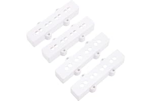 4Pcs Yootones Bass Pickup Covers Neck/Bridge Compatible with 4 String Jazz J Bass Guitar Musical Instrument Parts (White)
