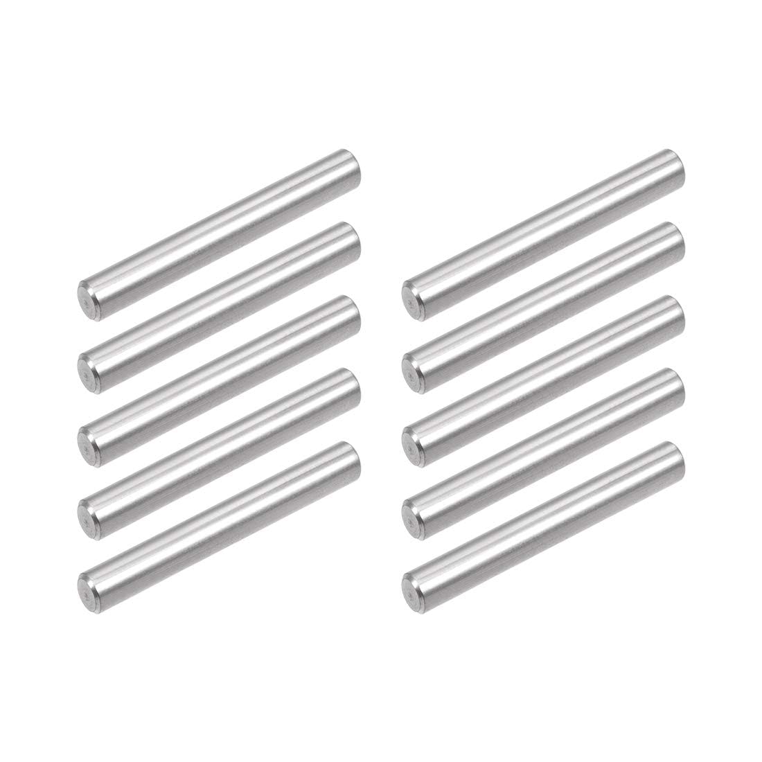 TOP-VIGOR 10Pcs 5mm x 30mm Dowel Pins Shelf Support Pegs, 304 Stainless Steel Cylindrical Shelf Support Pin Fasten Elements Silver Tone