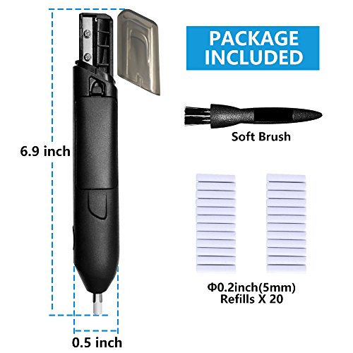 Electric Eraser Kit, LOVIN PRODUCT Portable Electric Eraser with Manual Pencil Sharpener; 21 Eraser Refills & 1 Eraser Brush, Battery Operated for Classroom, Office, School, Kids, Artists (1 PACK)