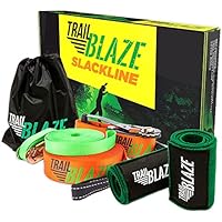 Trailblaze Slackline Kit with Tree Protectors | Slack Lines for Backyard for Kids and Adults | Tight Rope Line for Beginners 