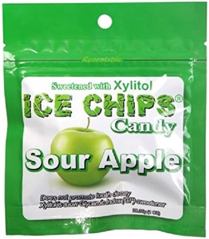 New! Ice Chips Candy in Re-sealable Pouches (Sour Apple, 6-Pack)