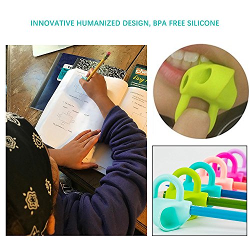 Goblin's Treasures Pencil Grips Writing Aid Grip Trainer Posture Correction Finger Grip for Kids Preschoolers Special Needs(6Pcs)