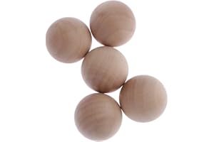 Wood Craft Balls - Unfinished Natural Wooden Ball - 50mm/2 inch, Pack of 5