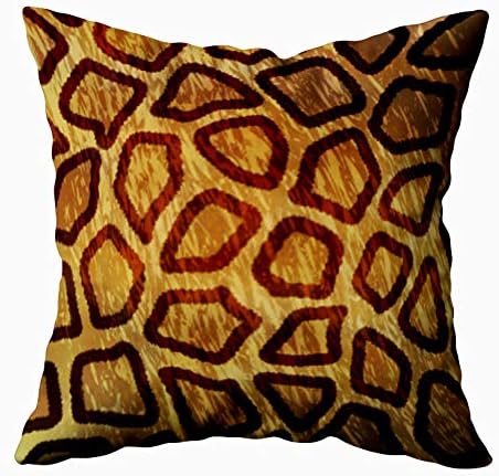 Shorping Fun Pillow Cases, Zippered Covers Pillowcases 18X18Inch Throw Pillow Covers Jaguar Skin for Home Sofa Bedding