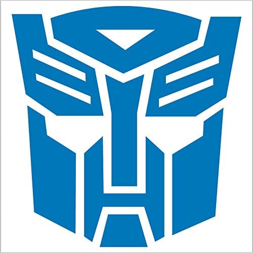 Autobot Silhouette Robot Face Car Truck Laptop Sticker Decal (3.2", Light Blue)