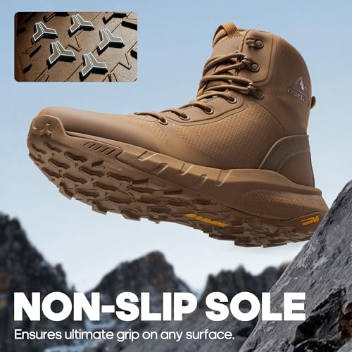 NORTIV 8 Lightweight Military Boots Tactical Safety Boots Men Breathable Anti-skid Police Combat Boots