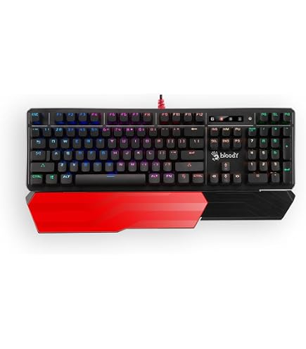 Amazon.com: Bloody AT87 Optical Mechanical Gaming Keyboard, Red