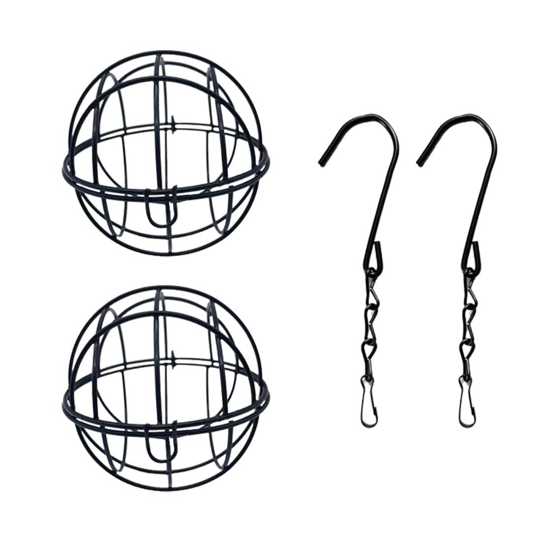 LAWALEISHE 2 Pcs Fat Ball Bird Feeders,Hanging Bird Feeder Metal Fat Ball Bird Holder with Hooks for Outdoor Garden Wildlife Birds Finch Sparrow Robin ﻿