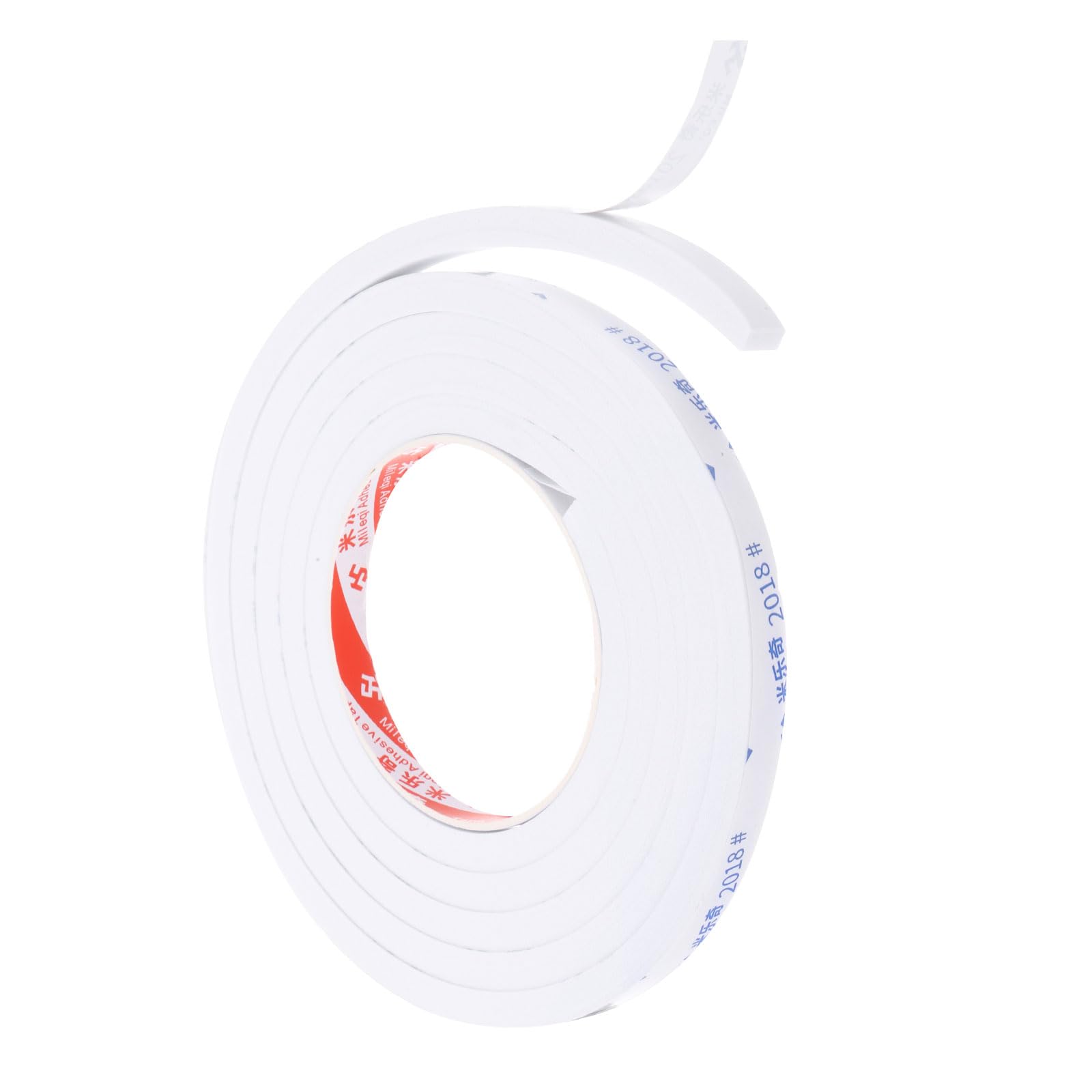 PATIKIL 2m/6.6ft Sealing Foam Tape, 1cm Wide 8mm Thick Single Sided Weather Stripping Door Seal Strip for Window Door Insulation, White