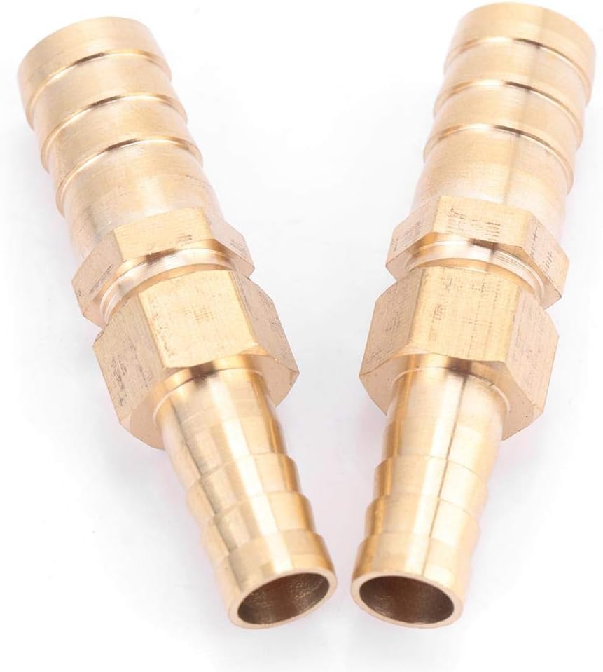 Hose Barb, Brass Hose Barb for Pipe Connecting Pipe Connecting Tool Thread Hose Connector Plug Connector(10-12mm 2pcs) - Image 5