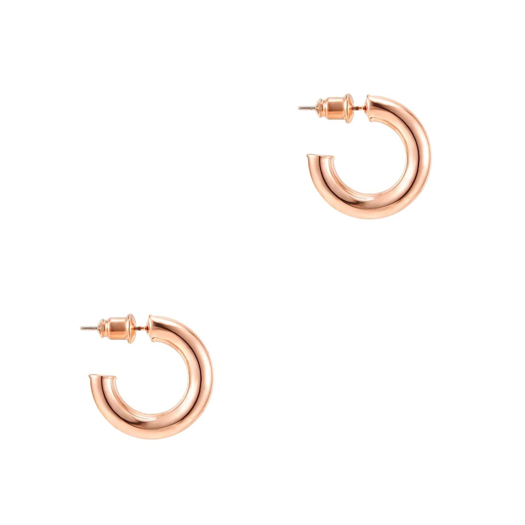 PAVOI 14K Gold Lightweight Chunky Open Hoop | Golden Hoop Earrings for Women, Metal