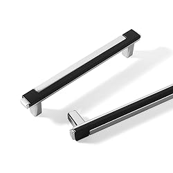 Kcmwsy 5 Pack Black and Silver Cabinet Pulls