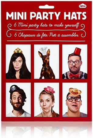 NPW Photo Booth Selfie Props - Pack of 6 Mini Party Hats