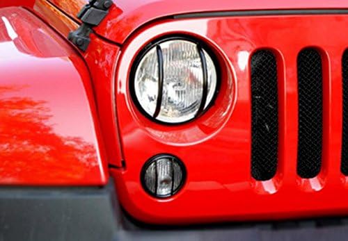 Black Euro Light Guards Front Headlights Turn Signal Indicators for 2007 - 2016 Jeep Wrangler JK