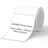 NIIMBOT Labels for B1/B21/B31 Label Maker, 50 x 70 mm (1.97'' x 2.76'') 110 Tapes/Roll, Thermal Label Tape, Waterproof, Oil-Proof for Home Office Small Business Labeling Tape Replacement(White)
