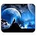 Blue Wolf Under the Moon Rectangular Gaming Mouse Pad 180mm x220mm x2mm