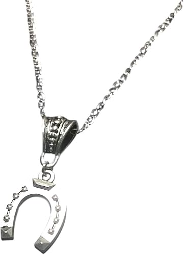 Amazon 幸運を招く ホースシュー アミュレット 馬蹄 ネックレス シルバー チェーン ネックレス 通販