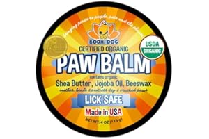 Bodhi Dog Paw Balm - USDA Certified Organic, Natural Healing & Soothing for Dry, Cracking, Rough Pet Paws- Protects, Restores, & Relieves Chapped Paws- Better Than Paw Wax (4oz)