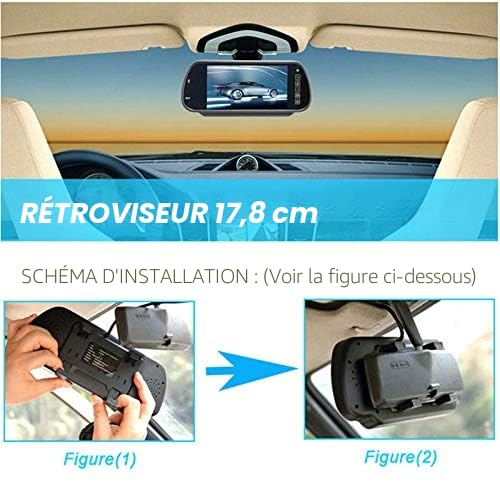7" 4 Pin Mirror Monitor + 18 LED Night Vision Waterproof Rear View Camera with 15m Cable for Truck Caravan Trailer Motorhome 12V-24V