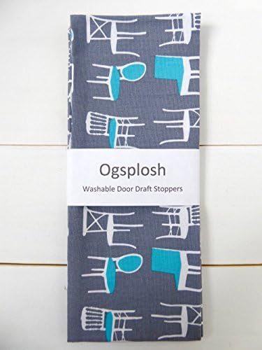 Door Draft Stopper, Unfilled, Grey Chair Print. 12