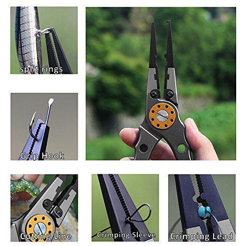 Fishing Pliers with Sheath and Lanyard for Removing Hook, Cutting Line and Pulling Strip, Aircraft Grade Aluminum Material, Rustproof Portable and Durable Design - Thumbnail 3