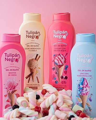 Tulipán Negro - Gel de Baño Unicorn Marshmallow, Nutritivo e Hidratante, Gel de Ducha con Fragancia Dulce y Esponjosa, 650 ml