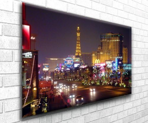 Las Vegas Strip Nevada Stunning Canvas Art Print Wall Art - Framed Ready to Hang in your home interior (30" x 20")
