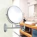 GloRiastar 5X Wall Mounted Makeup Mirror - Double Sided Magnifying Makeup Mirror for Bathroom, 8 inch Extension Polished Chrome Finished Mirror