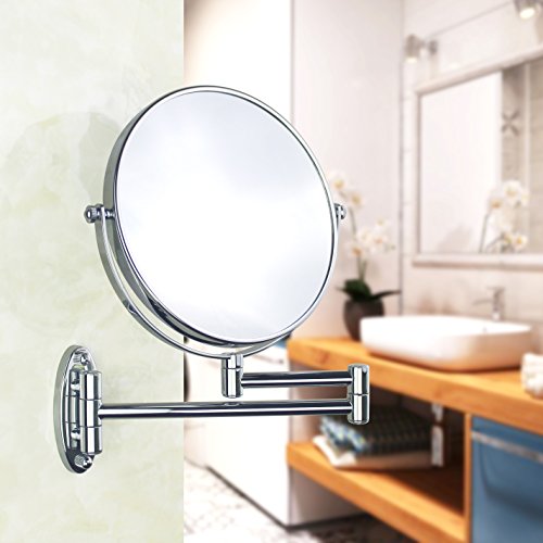 image for Gloriastar Wall Mount Makeup Mirror,1x/5x Magnification, 8-Inch,Chrome