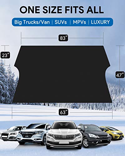 Car Windshield Snow Cover, ONE PIX Ice Removal Wiper Protector Covers with Magnetic, Large Windshield Winter Cover Fits Most Cars and SUV