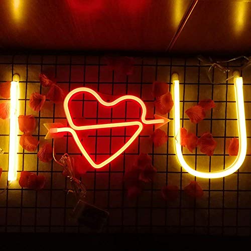 Neon Heart Signs Led Neon Lights up Sign Decorative Neon Wall Light for
