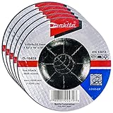 Makita 5 Pack - 4.5" Grinding Wheel For Grinders - Aggressive Grinding For Metal - 4-1/2 x 1/4 x 7/8-Inch