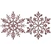 Sea Team Plastic Christmas Glitter Snowflake Ornaments Christmas Tree Decorations, 4-inch, Set of 36, Rose Gold