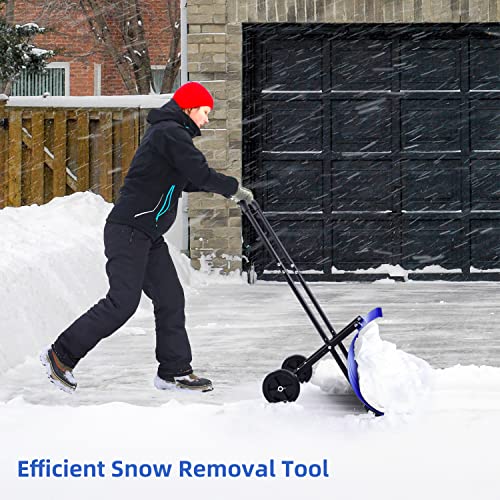 Snow Shovel With Wheels Ohuhu Heavy Duty Metal Shovels With Adjustable