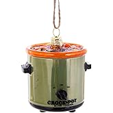 Vintage Crock Pot Slow Cooker Ornament, 2.75 inches, Green