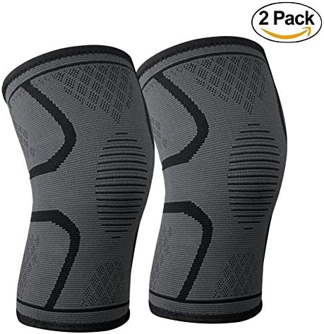 Muccyy Breathable Crashproof Fitness Athletics Knee Pads Compression Effective Support Sleeve for Running, Jogging, Sports, Joint Pain Relief, Arthritis and Injury Recovery(1 pair/2 pcs) (X-Large)