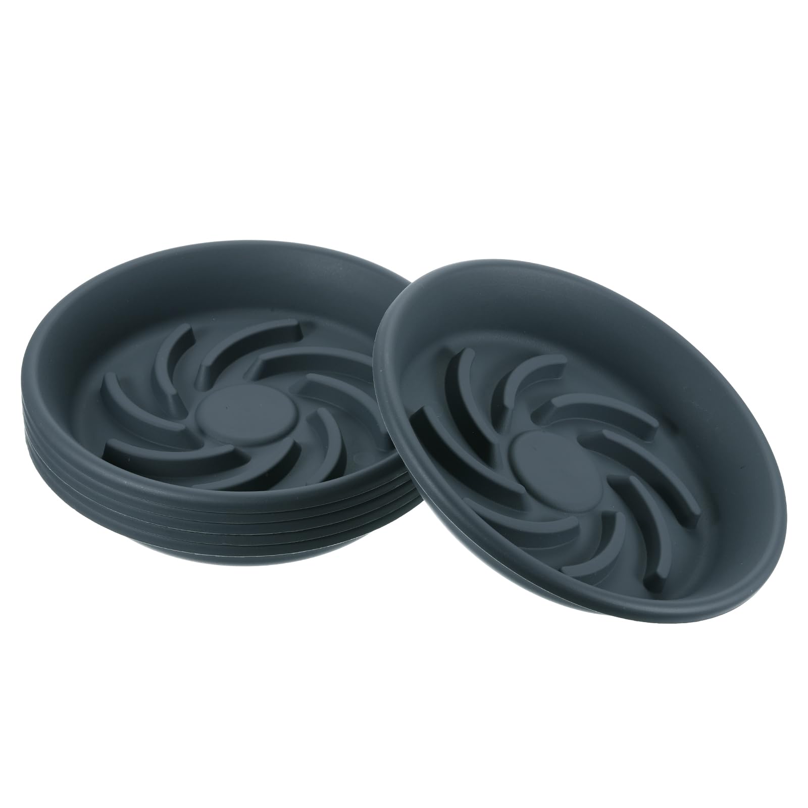 PATIKIL Plant Saucer Drip Tray 7.3 Inch, 6 Pack Plastic Round Planter Trays Flower Pot Drainage Dish Plate Bases for Indoor Outdoor Home Garden Office Space, Grey
