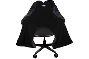 M PAIN MANAGEMENT TECHNOLOGIES The Original Office Chair Blanket by SnuggleBack; Cozy Comfy Office Desk Chair Wrap Attaches for Convenient Heat and Hands-Free. Stay Warm In The Winter or Summer. Black Faux Fur with Sherpa Fleece