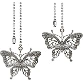 Ceiling Fan Pull Chain 12 inch Pull Chain Extension Fan Chain Extender Ceiling Fan Pulls Ornament with Ball Fan Chain Connector for Lighting Fans, 2 PACK (BUTTERFLY)