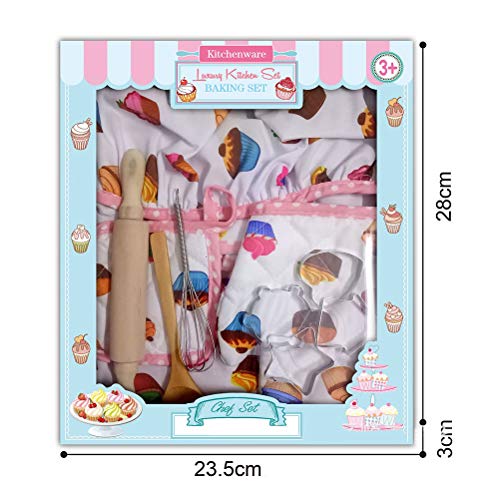 XIANGBAO 13pcs Kids Chef Set Kind-Kochen Spielküche Wasserdicht Backen Schürzen Oven Glove Eggbeater Mädchens Geschenk… – Bild 5