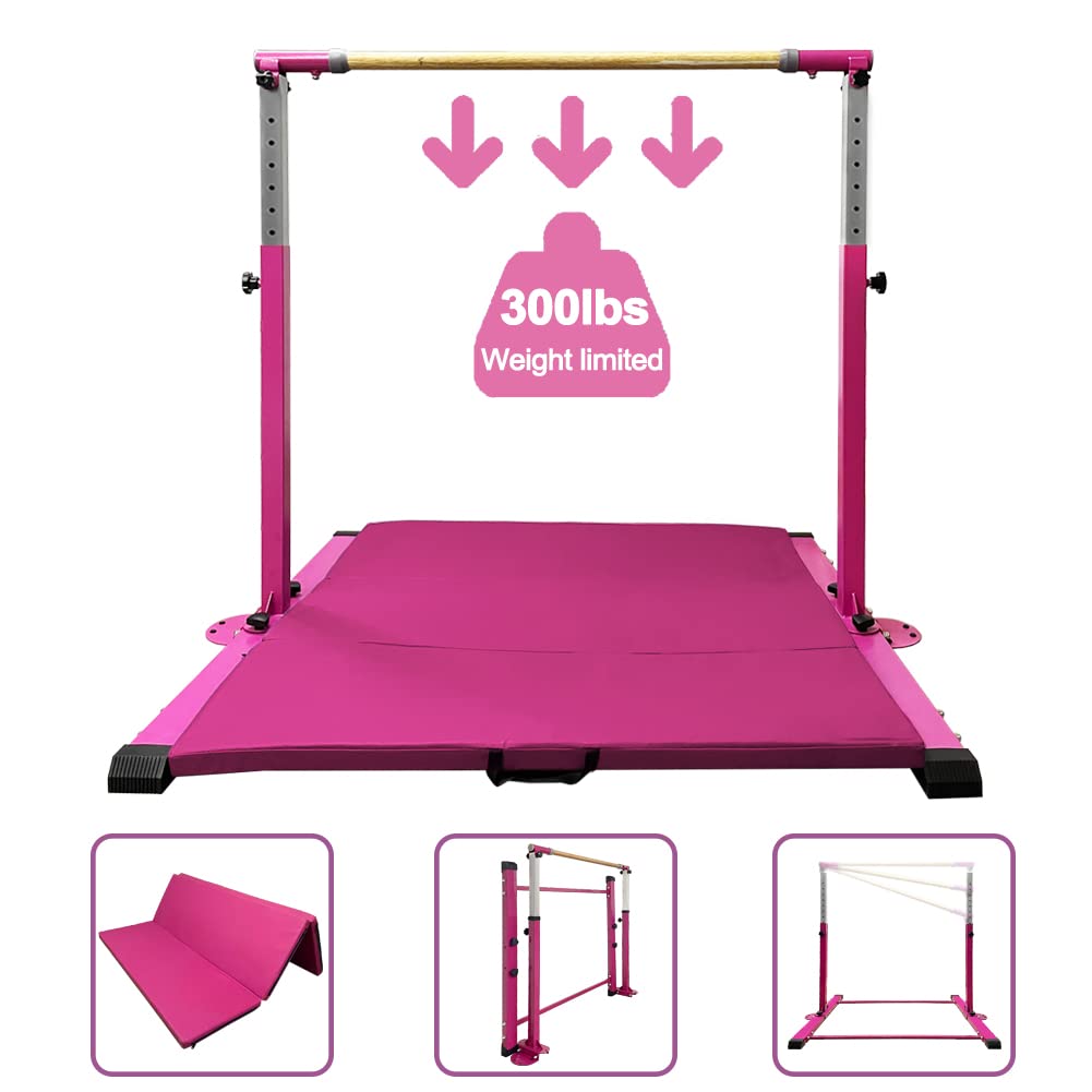 GBVUGY Gymnastics Kip Bar with Mat for Home Indoor Training,Horizontal ...