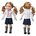 SpiderMarket 14 Inch Doll Clothes Accessories Shoes for American Girl WellieWishers Doll Clothes Camille Willa Ashlyn Kendall Emerson Doll Tenney Grant Doll Clothes (Hermione Design,Wand not Include)